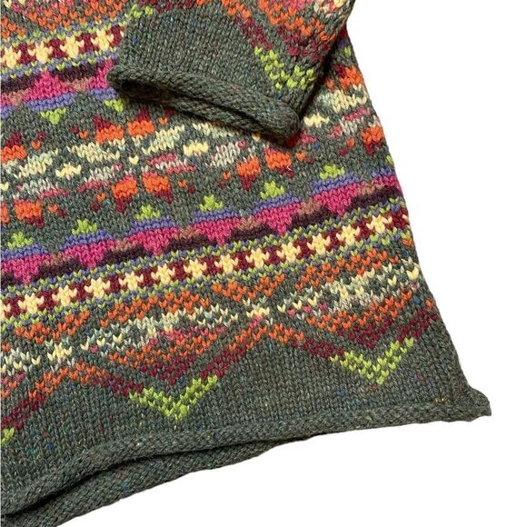 Wool Blend Fair Isle Moda International Sweater Size Medium - Picture 5 of 7